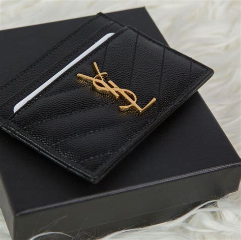 gold ysl card holder|ysl monogram card holder.